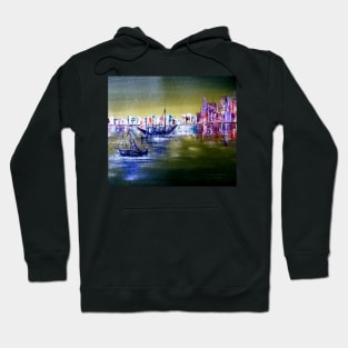 Semi abstract sea scape painting Hoodie